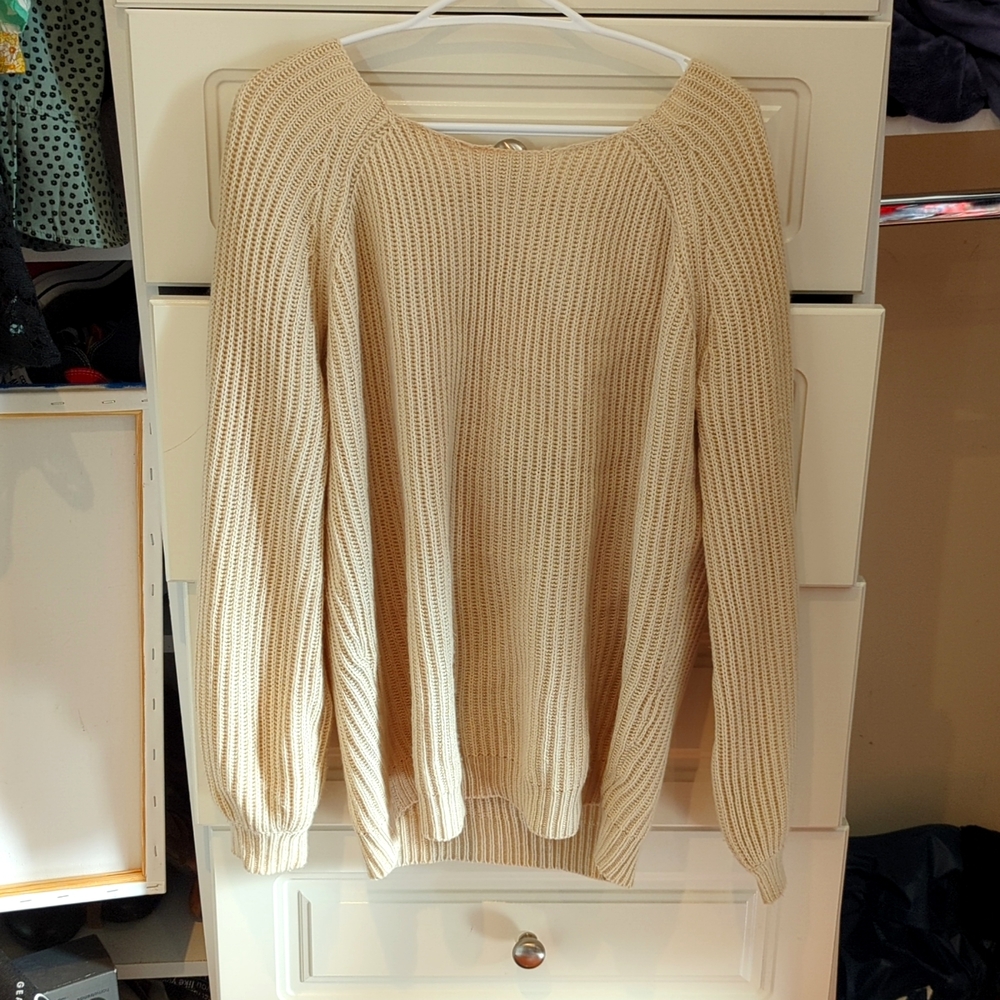 Open back knit sweater